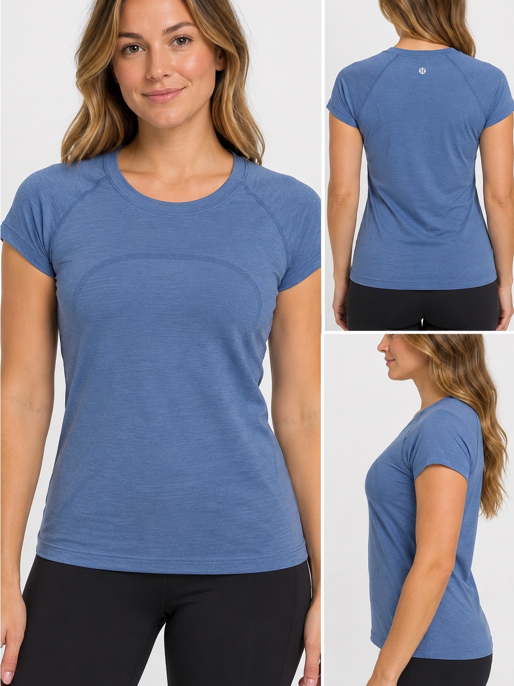 Lululemon Swiftly Tech Short Sleeve Shirt 2.0 Hip Length Blue Size 12